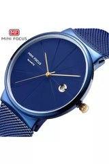 Buy Mini Focus Blue Mesh Bracelet Blue Dial Quartz Watch for Gents – MF0176G-04 in Pakistan