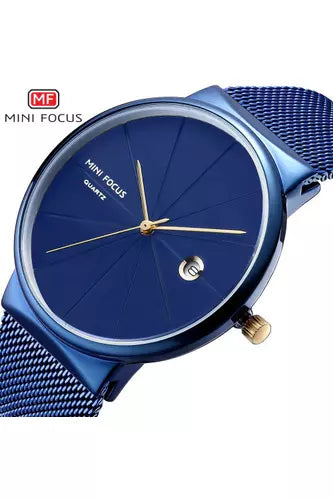 Buy Mini Focus Blue Mesh Bracelet Blue Dial Quartz Watch for Gents – MF0176G-04 in Pakistan