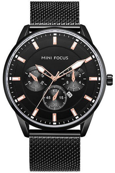 Buy Mini Focus Black Mesh Black 45 mm Dial Quartz Gents Watch- MF0178G-2 in Pakistan