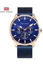 Buy Mini Focus Blue Stainless Steel Mesh Blue Dial Quartz Watch for Gents- MF0178G-04 in Pakistan