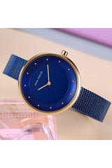 Buy Mini Focus Blue Stainless Steel Mesh Blue Dial Quartz Watch for Ladies- MF0179L-03 in Pakistan