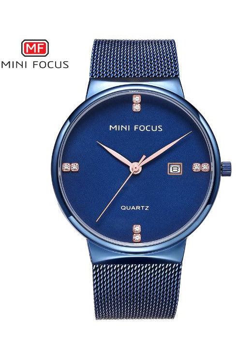 Buy Mini Focus Blue Stainless Steel Mesh Blue Dial Quartz Watch for Gents- MF0181G-5 BLU-BLU-ST in Pakistan
