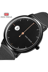 Buy Mini Focus Black Stainless Steel Mesh Black Dial Quartz Watch for Gents- MF0182G-02 in Pakistan