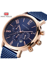 Buy Mini Focus Blue Stainless Steel Mesh Blue Dial Quartz Watch for Gents- MF0183G-2 RG-BLU-ST in Pakistan