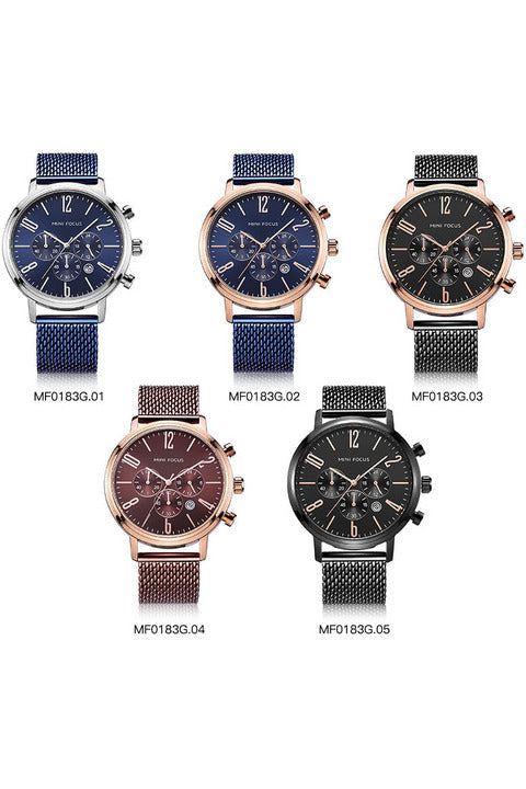 Buy Mini Focus Brown Stainless Steel Mesh Brown Dial Quartz Watch for Gents- MF0183G-4 CP-ST in Pakistan