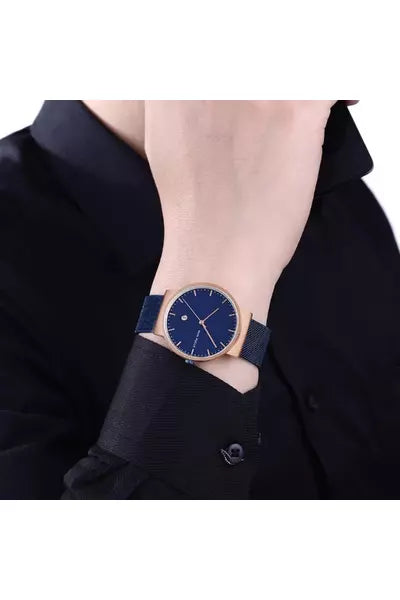 Buy Mini Focus Blue Stainless Steel Mesh Blue Dial Quartz Watch for Gents- MF0184G-4 RG-BLU-ST in Pakistan