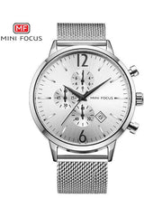 Buy Mini Focus Silver Stainless Steel Mesh Silver Dial Quartz Watch for Gents- MF0185G-1 SL-ST in Pakistan