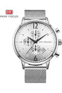 Buy Mini Focus Silver Stainless Steel Mesh Silver Dial Quartz Watch for Gents- MF0185G-1 SL-ST in Pakistan