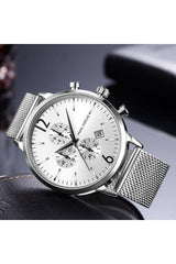 Buy Mini Focus Silver Stainless Steel Mesh Silver Dial Quartz Watch for Gents- MF0185G-1 SL-ST in Pakistan