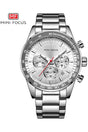 Buy Mini Focus Silver Stainless Steel Silver Dial Quartz Watch for Gents- MF0187G-02 in Pakistan