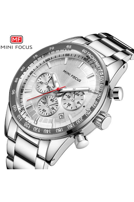 Buy Mini Focus Silver Stainless Steel Silver Dial Quartz Watch for Gents- MF0187G-02 in Pakistan