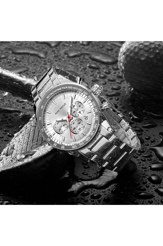 Buy Mini Focus Silver Stainless Steel Silver Dial Quartz Watch for Gents- MF0187G-02 in Pakistan