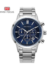 Buy Mini Focus Silver Stainless Steel Dark Blue Dial Quartz Watch for Gents- MF0188G-02 in Pakistan