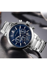 Buy Mini Focus Silver Stainless Steel Dark Blue Dial Quartz Watch for Gents- MF0188G-02 in Pakistan