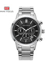 Buy Mini Focus SIlver Stainless Steel Black Dial Quartz Watch for Gents- MF 0188G-3 in Pakistan