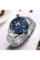 Buy Mini Focus Silver Stainless Steel Blue Dial Quartz Watch for Gents- MF0199G-01 in Pakistan
