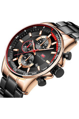 Buy Mini Focus Black Stainless Steel Black 46 mm Dial Quartz Gents Chronograph Watch- MF0218G-02 in Pakistan