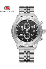 Buy Mini Focus Silver Stainless Steel Black Dial Quartz Watch for Gents- MF0230G-02 in Pakistan