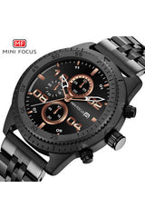 Buy Mini Focus Black Stainless Steel Black Dial Quartz Watch for Gents- MF0230G-04 in Pakistan