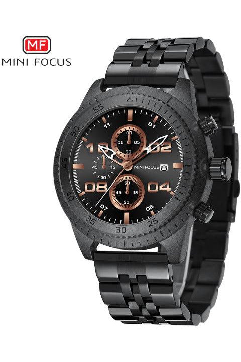 Buy Mini Focus Black Stainless Steel Black Dial Quartz Watch for Gents- MF0230G-04 in Pakistan