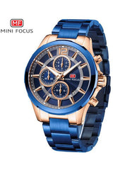 Buy Mini Focus Blue Stainless Steel Blue Dial Quartz Watch for Gents- MF0237G-01 in Pakistan