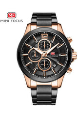 Buy Mini Focus Dark Grey Stainless Steel Black Dial Quartz Watch for Gents- MF0237G-02 in Pakistan