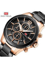 Buy Mini Focus Dark Grey Stainless Steel Black Dial Quartz Watch for Gents- MF0237G-02 in Pakistan