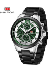Buy Mini Focus Dark Grey Stainless Steel Green Dial Quartz Watch for Gents- MF0237G-03 in Pakistan