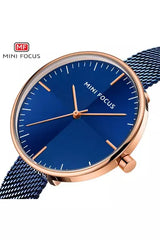 Buy Mini Focus Blue Stainless Steel Mesh Blue Dial Quartz Watch for Ladies- MF0275L-04 in Pakistan