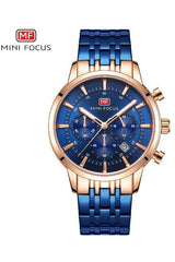 Buy Mini Focus Blue Stainless Steel Blue Dial Quartz Watch for Gents- MF0282G-02 in Pakistan