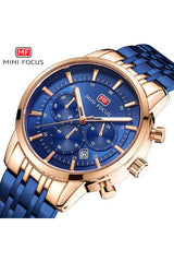 Buy Mini Focus Blue Stainless Steel Blue Dial Quartz Watch for Gents- MF0282G-02 in Pakistan
