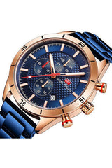 Buy Mini Focus Blue Stainless Steel Blue 44 mm Dial Quartz Gents Chronograph Watch- MF0283G-02 in Pakistan