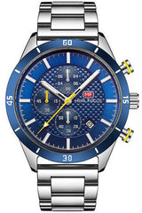 Buy Mini Focus Silver Stainless Steel Blue 44 mm Dial Quartz Gents Chronograph Watch- MF0283G-03 in Pakistan