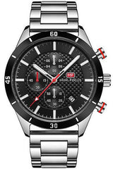 Buy Mini Focus Silver Stainless Steel Black 44 mm Dial Quartz Gents Chronograph Watch- MF0283G-04 in Pakistan