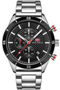 Buy Mini Focus Silver Stainless Steel Black 44 mm Dial Quartz Gents Chronograph Watch- MF0283G-04 in Pakistan