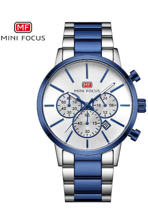 Buy Mini Focus Two-Tone Stainless Steel Silver Dial Quartz Watch for Gents- MF0294G-01 in Pakistan