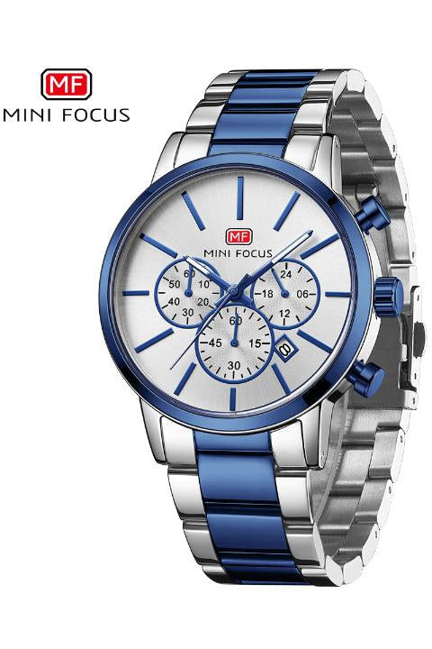 Buy Mini Focus Two-Tone Stainless Steel Silver Dial Quartz Watch for Gents- MF0294G-01 in Pakistan