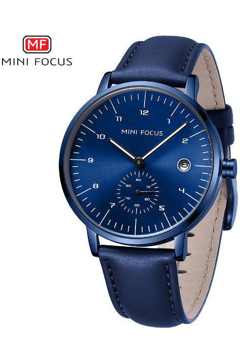 Buy Mini Focus Blue Leather Blue Dial Quartz Watch for Gents- MF0303G-07 in Pakistan