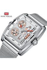 Buy Mini Focus Silver Stainless Steel Mesh Silver Dial Quartz Watch for Gents- MF0322G-05 in Pakistan