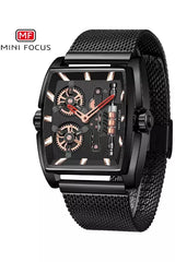 Buy Mini Focus Black Stainless Steel Mesh Black Dial Quartz Watch for Gents- MF0322G-08 in Pakistan