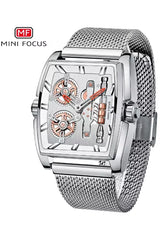 Buy Mini Focus Silver Stainless Steel Mesh Silver Dial Quartz Watch for Gents- MF0322G-05 in Pakistan