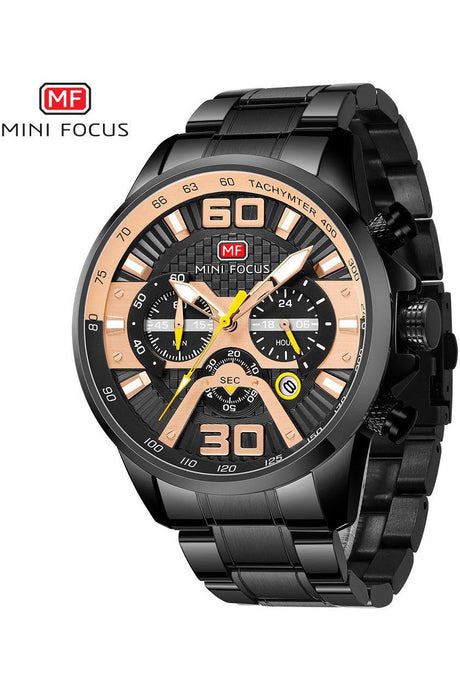 Buy Mini Focus  Black Stainless Steel Black Dial Quartz Watch for Gents- MF0336G-05 in Pakistan
