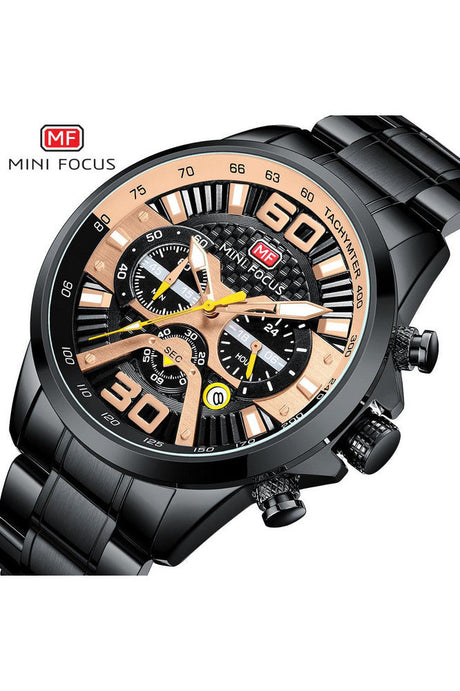 Buy Mini Focus  Black Stainless Steel Black Dial Quartz Watch for Gents- MF0336G-05 in Pakistan