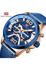 Buy Mini Focus  Blue Leather Blue Dial Quartz Watch for Gents- MF0336G-07 in Pakistan