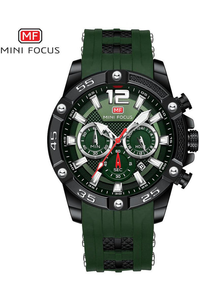 Buy Mini Focus  Green SIlicone Green Dial Quartz Watch for Gents- MF0349G-05 in Pakistan
