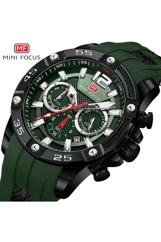 Buy Mini Focus  Green SIlicone Green Dial Quartz Watch for Gents- MF0349G-05 in Pakistan