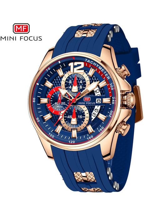 Buy Mini Focus  Blue SIlicone Blue Dial Quartz Watch for Gents- MF0350G-02 in Pakistan