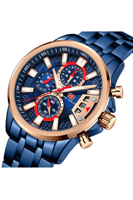 Buy Mini Focus Blue Stainless Steel Blue Dial Quartz Watch for Gents- MF0352G-03 in Pakistan