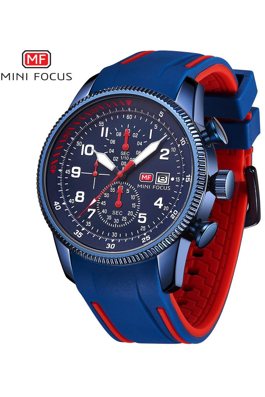 Buy Mini Focus Blue Silicone Blue Dial Quartz Watch for Gents- MF0379G-02 in Pakistan