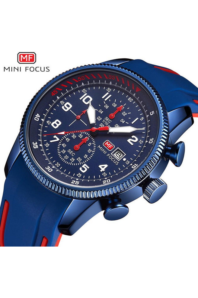 Buy Mini Focus Blue Silicone Blue Dial Quartz Watch for Gents- MF0379G-02 in Pakistan
